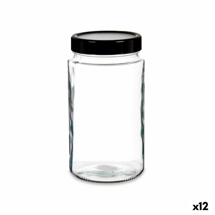 Tin Black Transparent Glass polypropylene (2 L) (12 Units)