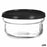 Round Lunch Box with Lid Black Transparent Plastic Glass 12 x 6 x 12 cm 415 ml