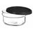 Round Lunch Box with Lid Black Transparent Plastic Glass 12 x 6 x 12 cm 415 ml