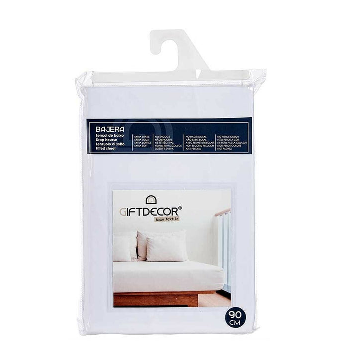 Fitted sheet 90 cm White (12 Units)