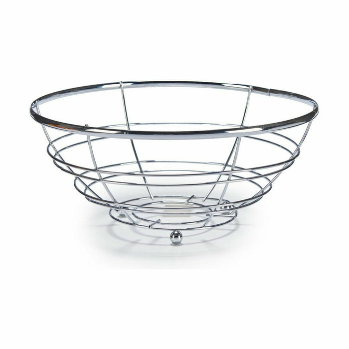 Fruit Bowl Chromed Silver 28 x 11,5 x 28 cm (24 Units)