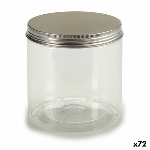 Tin Transparent Silver Aluminium Plastic 600 ml (72 Units)