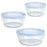 Set of lunch boxes Circular Blue Transparent Glass (8 Units)