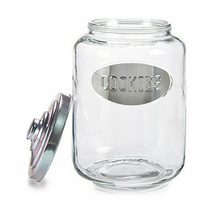 Biscuit jar Silver Metal 580 ml 19 x 28 x 19 cm (4 Units)