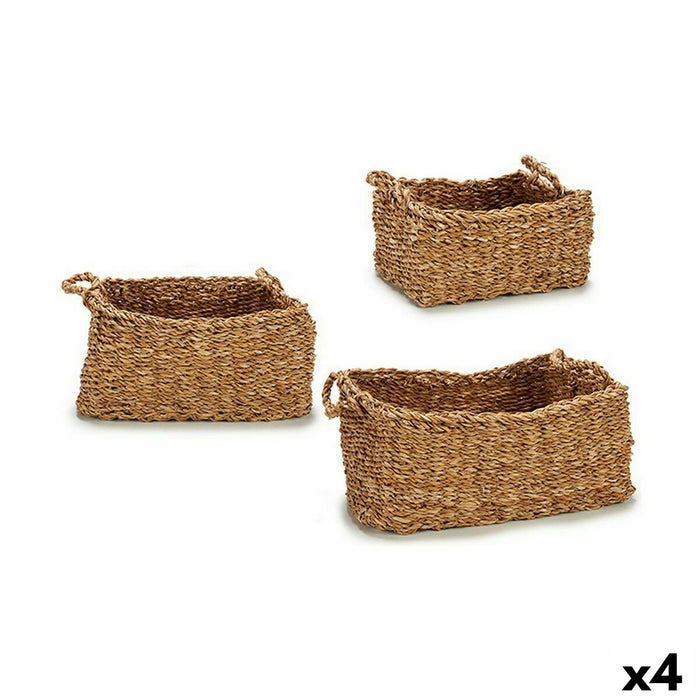 Set of Baskets With handles Brown (4 Units)