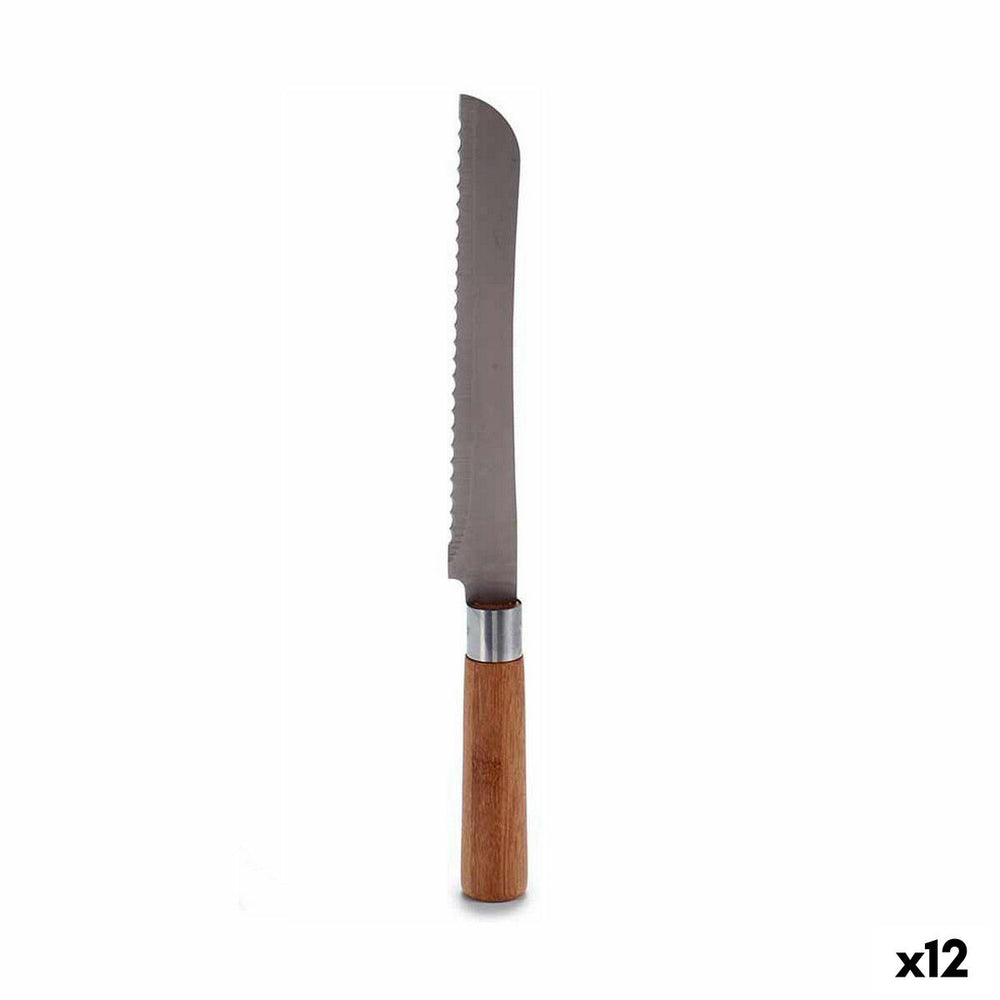 Serrated Knife 2,8 x 2,5 x 32 cm Stainless steel Bamboo (12 Units)