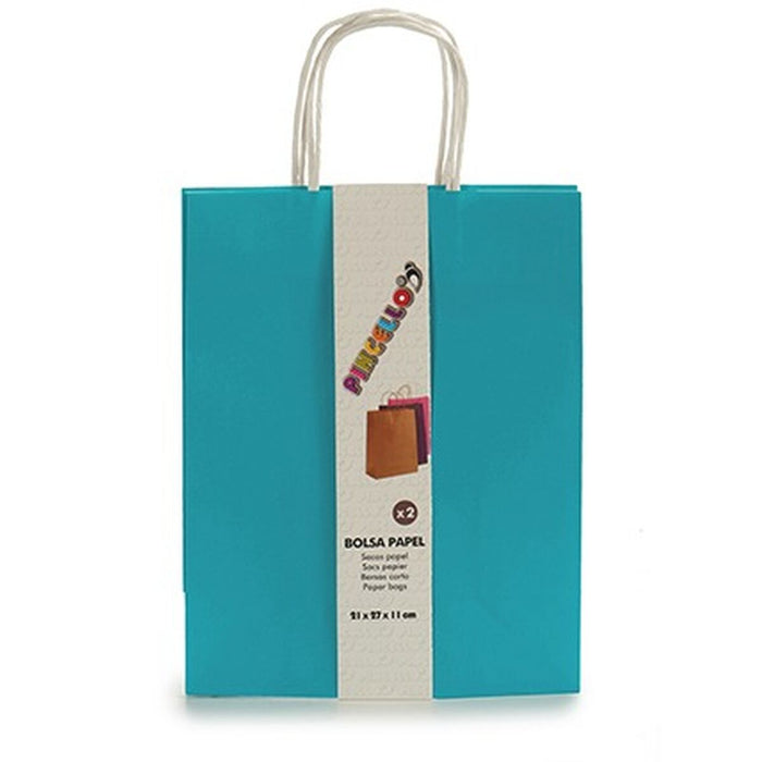 Set of Bags Paper Blue 11 x 36 x 21 cm (12 Units)