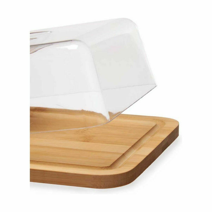 Cheeseboard With lid Brown Transparent Bamboo 19,1 x 7,5 x 25,1 cm (4 Units)