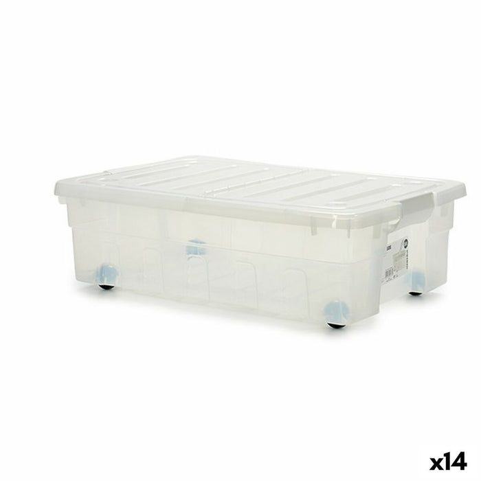 Storage Box with Wheels 30 L 40 x 18 x 59,5 cm (14 Units)