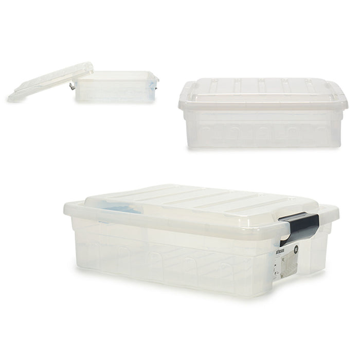 Storage Box with Lid Transparent Plastic 35 x 14 x 47 cm (14 Units)