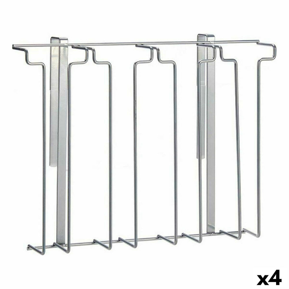 Glass Stand Steel 35,5 x 25,5 x 7,5 cm (4 Units)