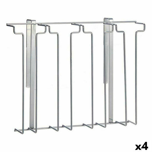 Glass Stand Steel 35,5 x 25,5 x 7,5 cm (4 Units)