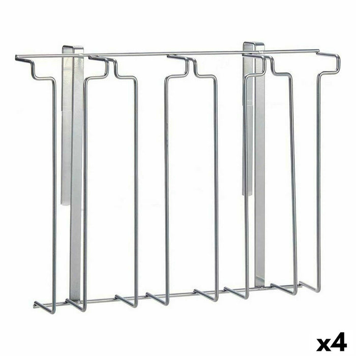 Glass Stand Steel 35,5 x 25,5 x 7,5 cm (4 Units)