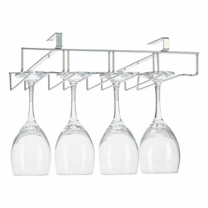 Glass Stand Steel 35,5 x 25,5 x 7,5 cm (4 Units)