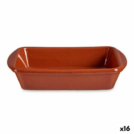 Oven Dish Rectangular Baked clay 14,5 x 4 x 20 cm (16 Units)