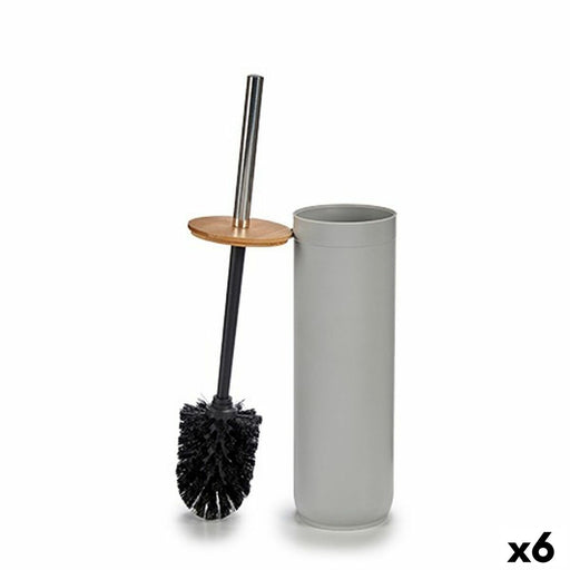 Toilet Brush Brown Black Grey Bamboo polypropylene 9,5 x 39 x 9,5 cm (6 Units)