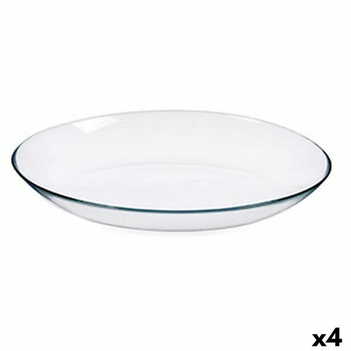 Serving Platter Invitation Oval Transparent Glass 26 x 5 x 34 cm (4 Units)