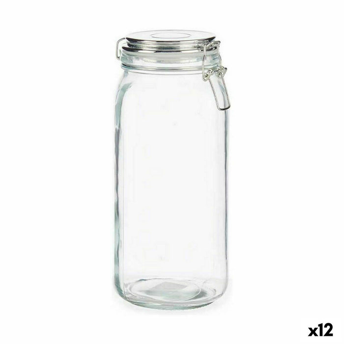 Jar Hermetically sealed Silver Metal 2,1 L 11,3 x 26 x 11,3 cm (12 Units)