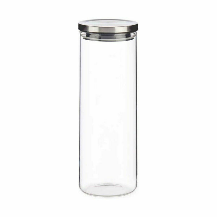 Jar Hermetically sealed Silver Metal polypropylene 1,7 L 10,2 x 28 x 10,2 cm (12 Units)