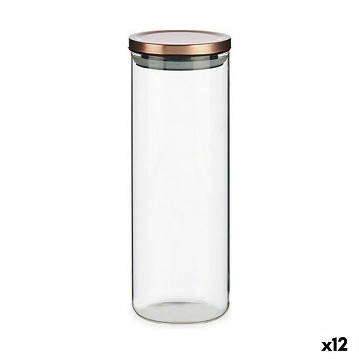 Jar Hermetically sealed Copper Silicone Steel 1,7 L 10,2 x 28 x 10,2 cm (12 Units)