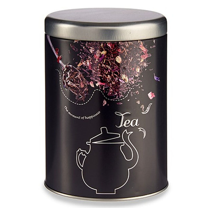 Tin Tea Black Metal 1 L 10,5 x 15 x 10,5 cm (24 Units)