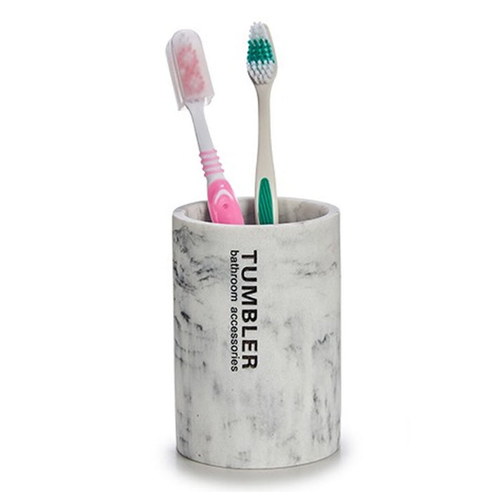 Toothbrush Holder Tumbler White Resin 7,5 x 10,2 x 7,5 cm (12 Units)