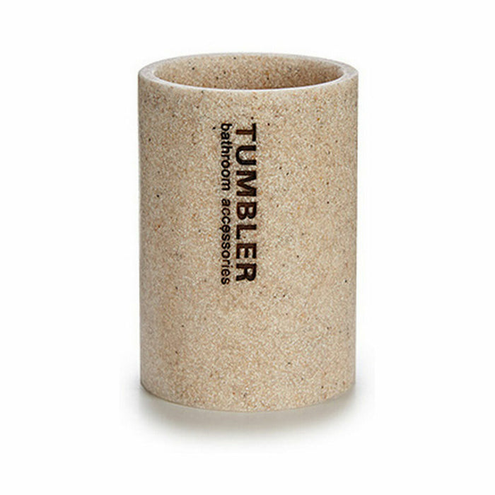 Toothbrush Holder Tumbler Beige Resin 7,5 x 10,5 x 7,5 cm (12 Units)