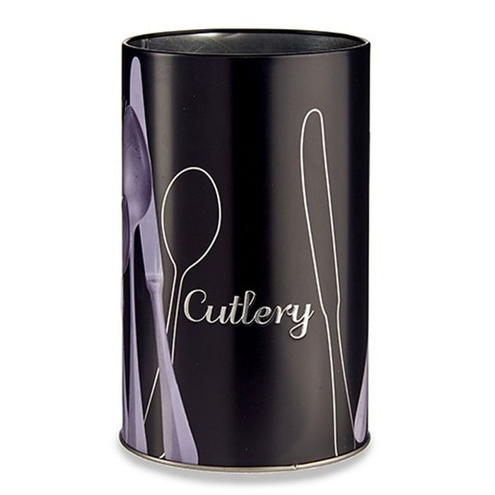 Tin Pieces of Cutlery Black Metal 1 L (24 Units)