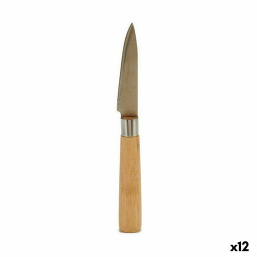 Peeler Knife Silver Brown Stainless steel Bamboo 22 x 19,5 x 2 cm (12 Units)