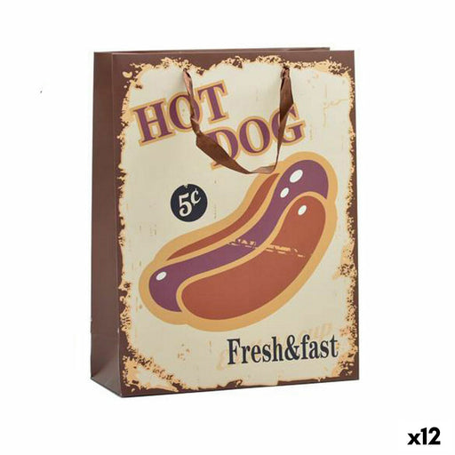 Paper Bag Hotdog & Coffee 10 x 33 x 25,5 cm (12 Units)