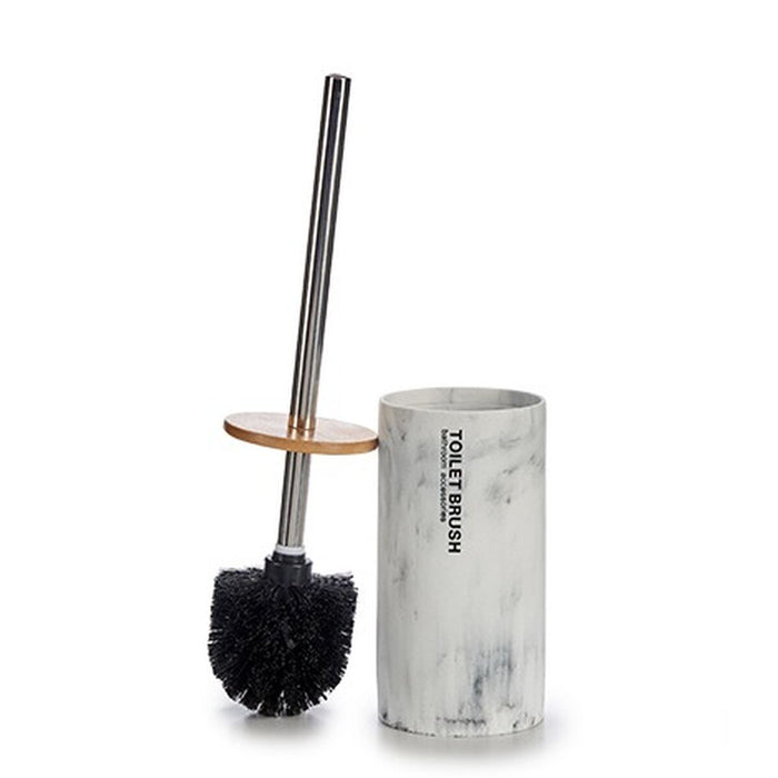 Toilet Brush Metal Resin Bamboo Marble 9,6 x 37,5 x 9,6 cm (6 Units)