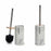 Toilet Brush Metal Resin Bamboo Marble 9,6 x 37,5 x 9,6 cm (6 Units)