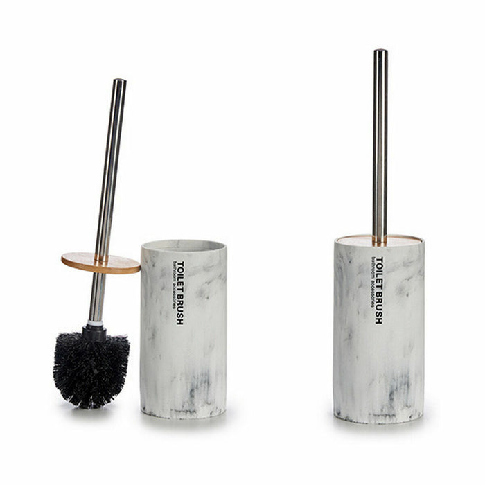 Toilet Brush Metal Resin Bamboo Marble 9,6 x 37,5 x 9,6 cm (6 Units)