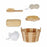 Bath Set Bucket with Handle Brown (12 Units)