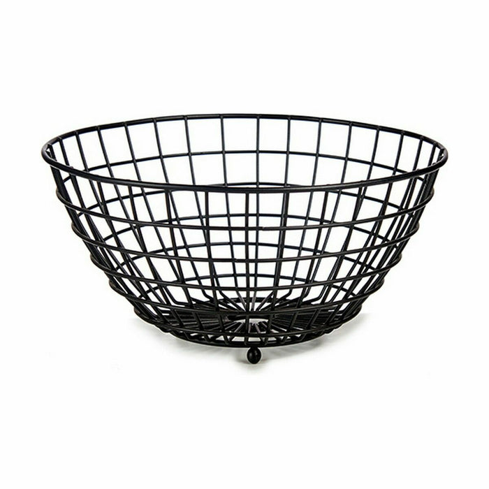 Fruit Bowl Black Steel 28 x 11 x 28 cm (12 Units)