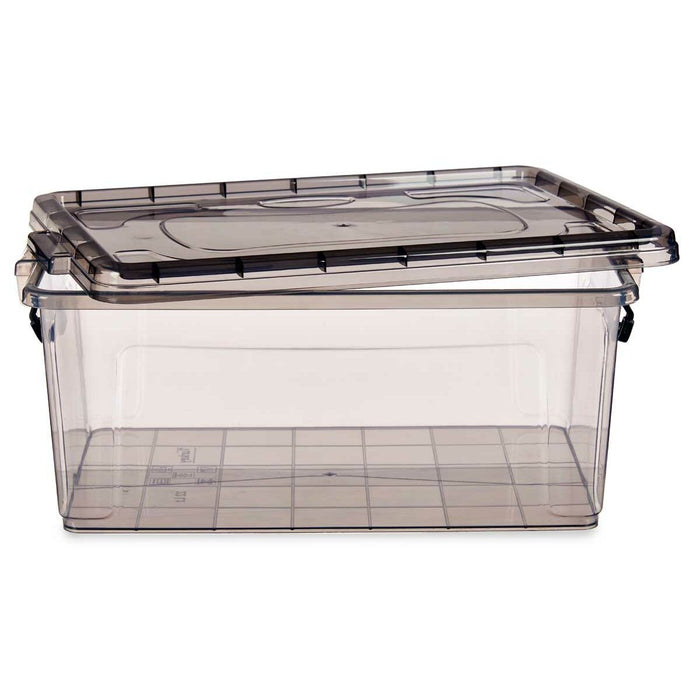 Storage Box with Lid Anthracite Plastic 22 L 32 x 20,5 x 50 cm (6 Units)