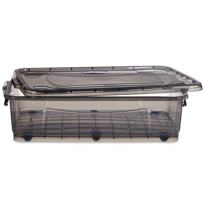 Storage Box with Wheels Anthracite Plastic 40 L 46,5 x 20 x 72,5 cm (6 Units)