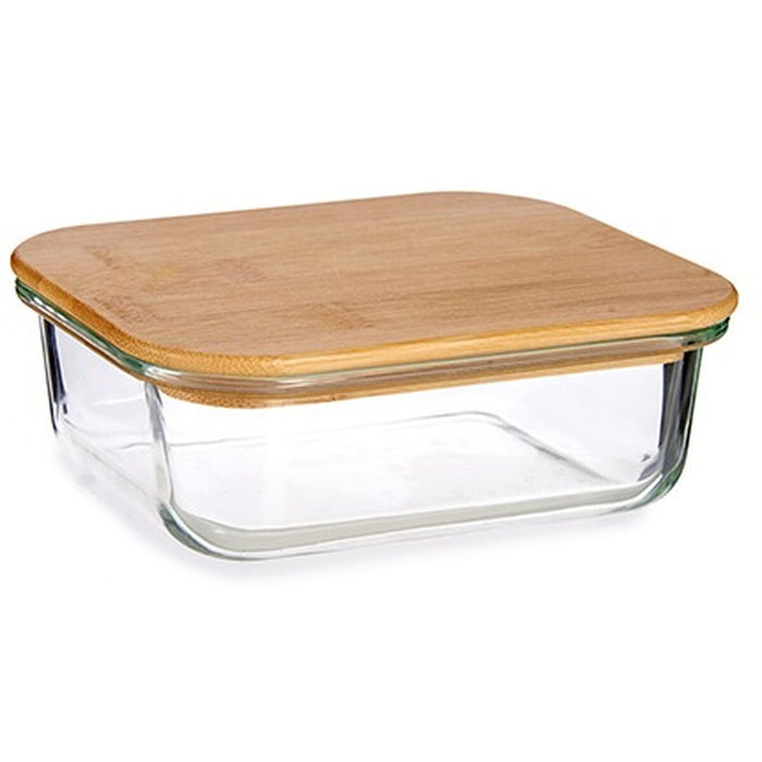 Rectangular Lunchbox with Lid Bamboo 640 ml 12,9 x 5,7 x 17,3 cm (12 Units)