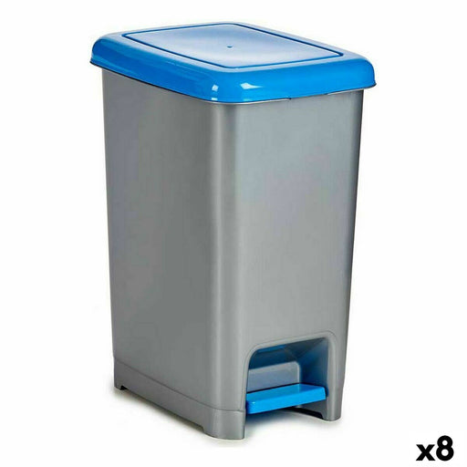 Recycling Waste Bin With pedal Blue Plastic (8 Units)