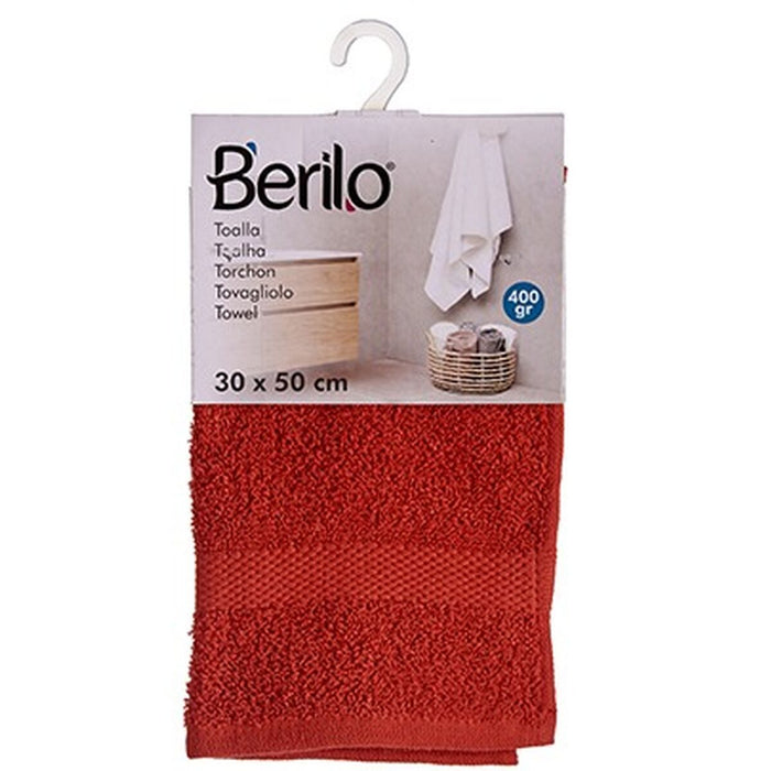 Bath towel Terracotta colour 30 x 50 cm (12 Units)