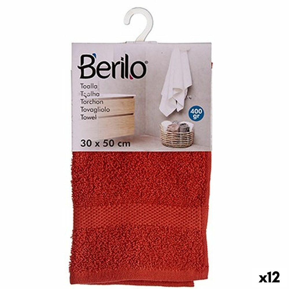 Bath towel Terracotta colour 30 x 50 cm (12 Units)