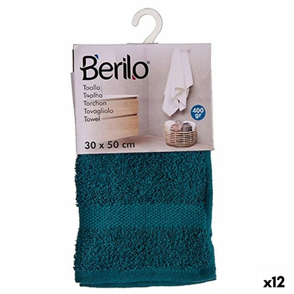 Bath towel Blue 30 x 50 cm (12 Units)