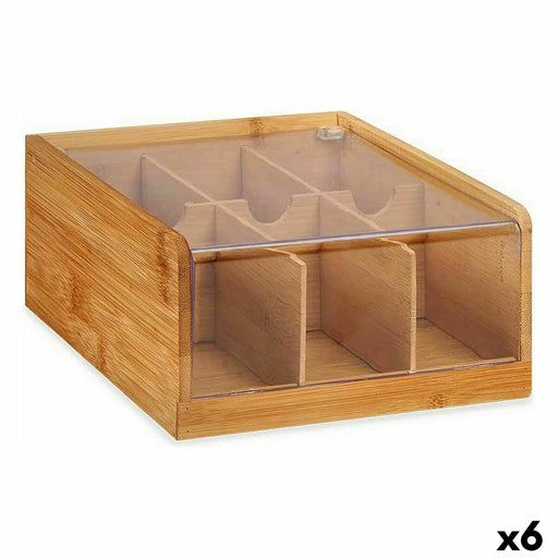 Organiser Tea Bamboo 22 x 10 x 20,5 cm (6 Units)