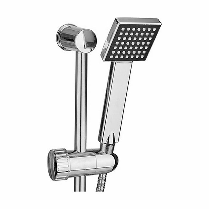 A shower head with a hose to direct the flow Squared Silver Steel Plastic 18 x 8 x 72,5 cm (6 Units)