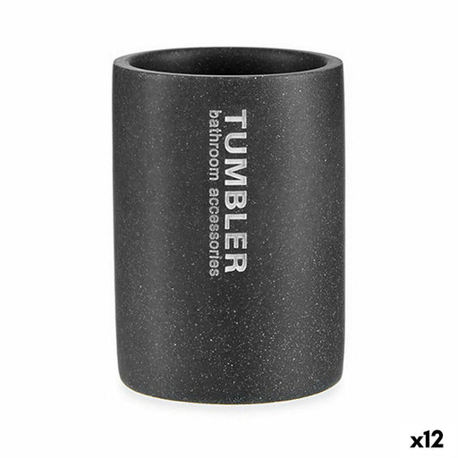 Toothbrush Holder Tumbler Grey Resin 7,5 x 10,2 x 7,5 cm (12 Units)