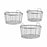 Set of Baskets With handles Silver Metal (4 Units)