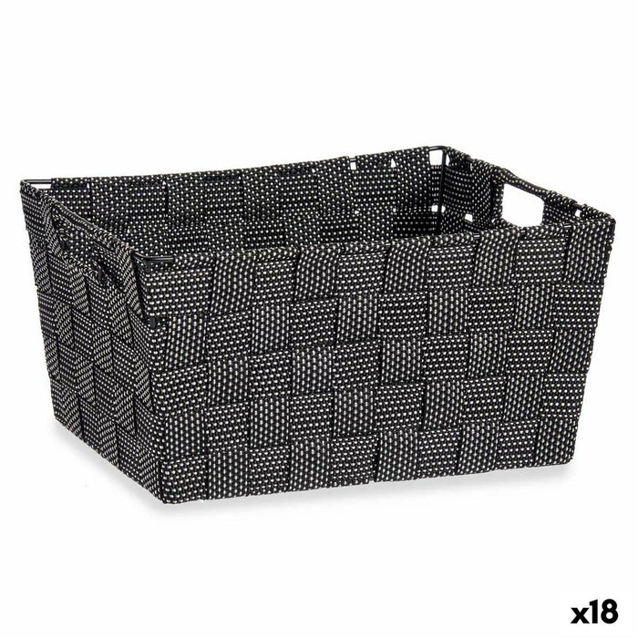 Multi-purpose basket Black Cloth 20 x 14 x 30 cm (18 Units)