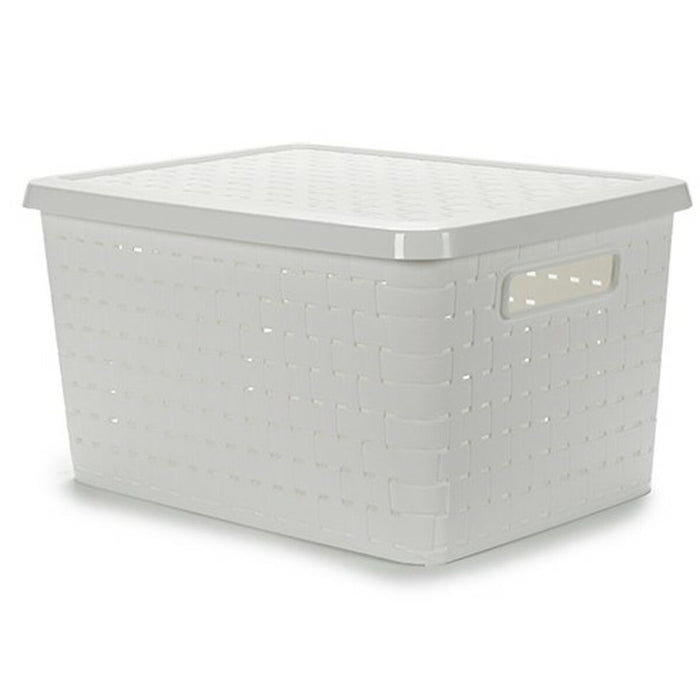 Storage Box with Lid White Plastic 40 L 35 x 25 x 46 cm (12 Units)