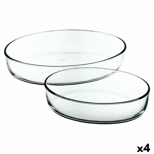 Set of trays Transparent Borosilicate Glass 1,5 L 3,2 L (4 Units)