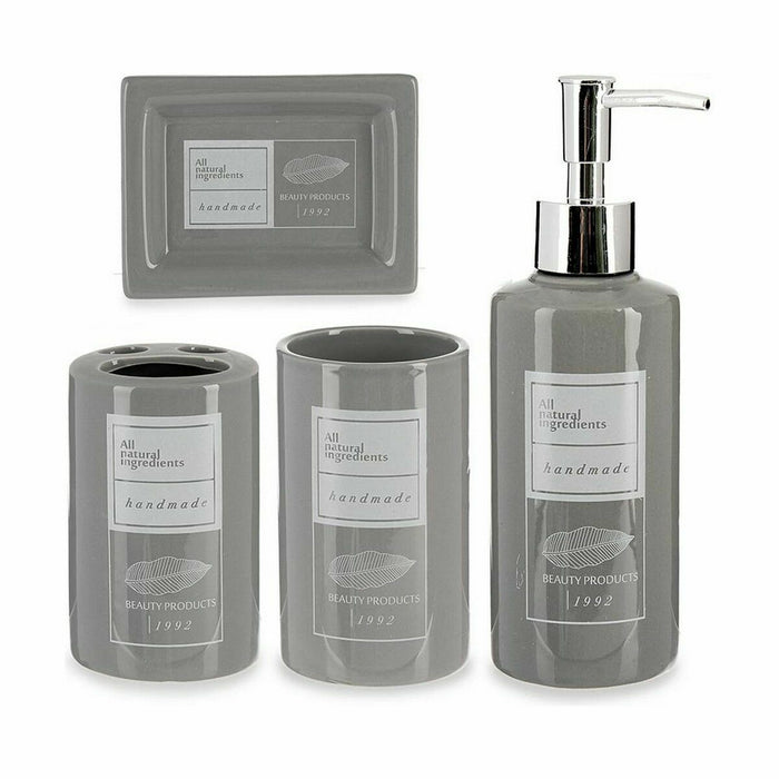 Bath Set Grey Ceramic (12 Units)